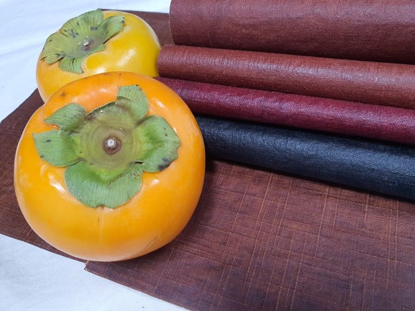 나지나가 감을 원료로 개발한 다중구조 비건가죽   사진제공=나지나