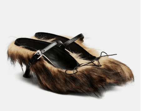 Simone Rocha ‘그립’ 페이크 퍼 & 캔버스 뮬