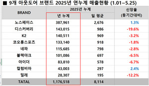[5월 매출결산] 황제 업종 아웃도어도 숙였다